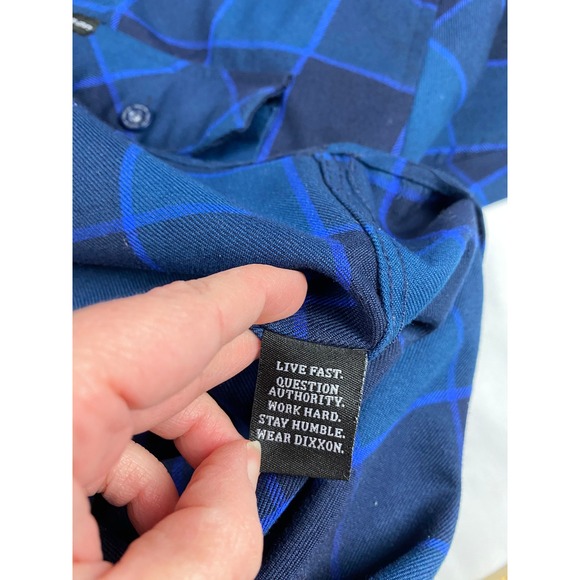 Dixxon Snap On Flannel Shirt Men's Size 2X Blue Plaid - Picture 14 of 15